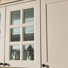 Fashion White Kitchen Cabinets With Glass Double Door PVC Kitchen Cabinets